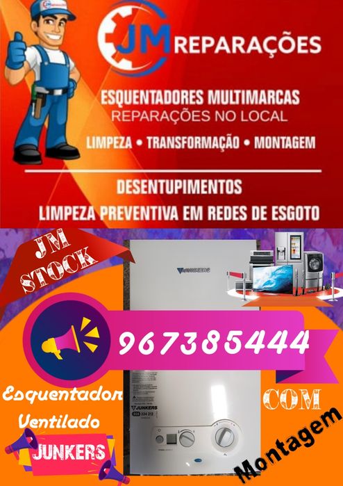 Esquentadores ventilados  inteligentes junkers vulcano com montagem