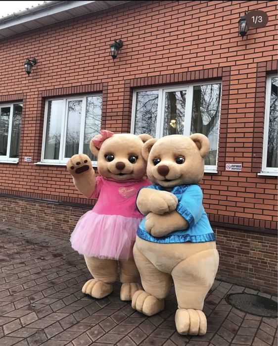 Привітання ведмедик зайчик  динозавр Ростові ляльки Аніматори Львів