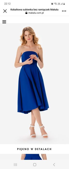 Kobaltowa sukienka wieczorowa Makalu S