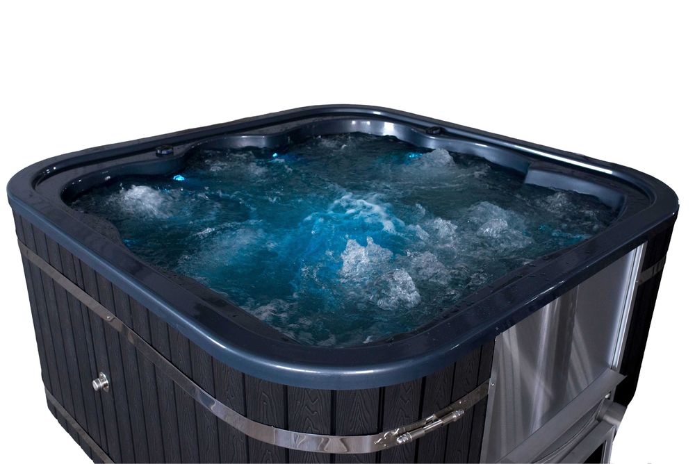 BALIA OGRODOWA z piecem 35kw, jakuzzi, ruska bania, led, hydromasaż