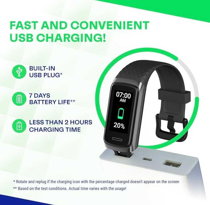 Smart opaska sportowa OCTANDRA Active 2 Fitness IP68 czarna