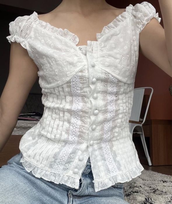 вінтажний топ мереживний y2k 2000s lolita coquette jiraikei grunge emo