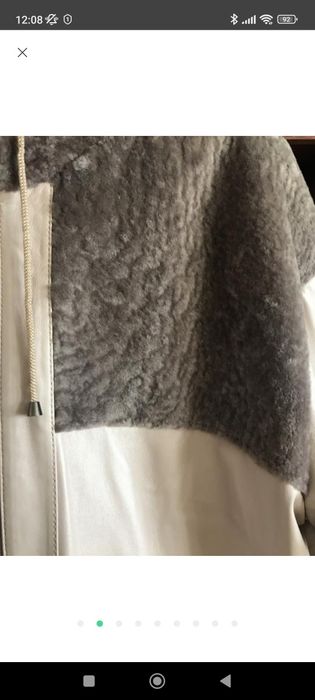 Кожаная куртка с капюшоном и меховыми вставками karavelli новая XL