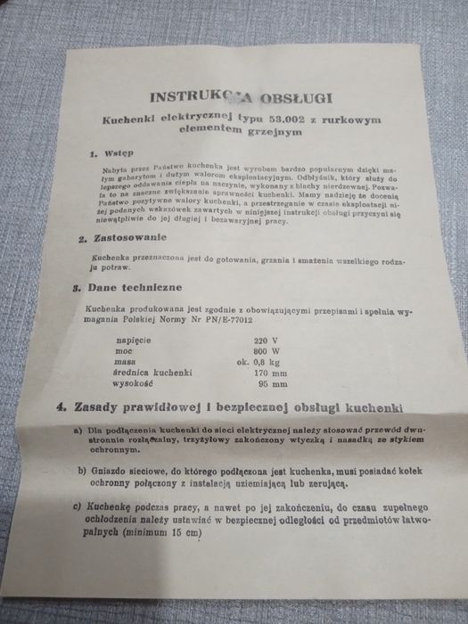 Kuchenka elektryczna mała z PRL-U do negocjacji
