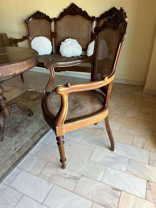 Conjunto canapé palhinha