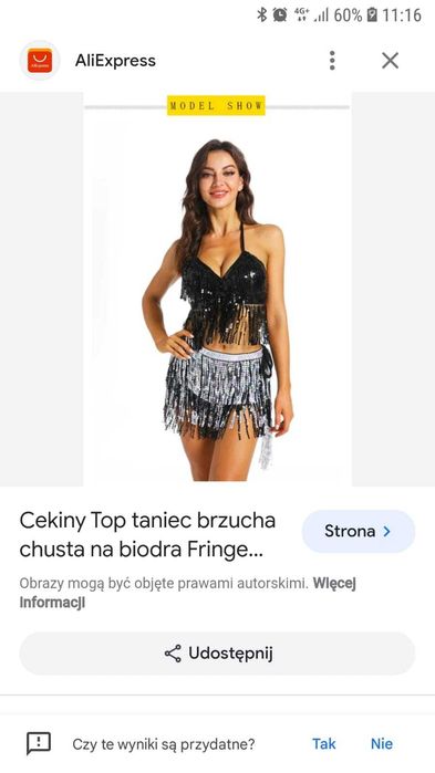 Top cekiny/chusta na biodra taniec brzucha