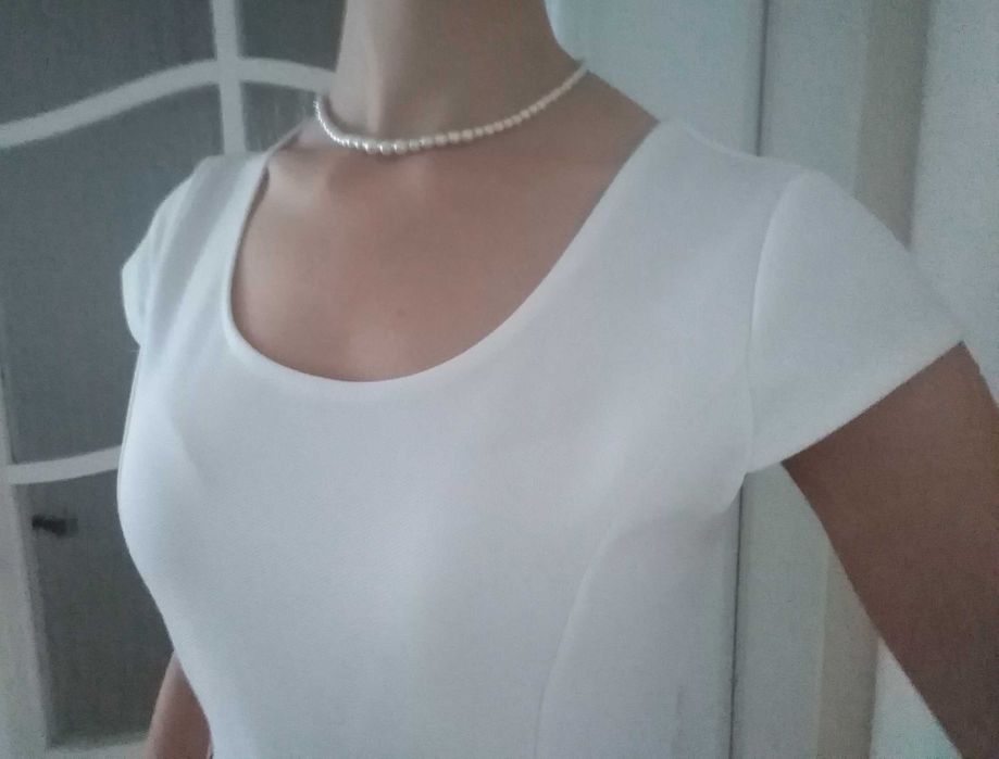 Biała sukienka z plisami tenis style white dress Balerina pleated dres