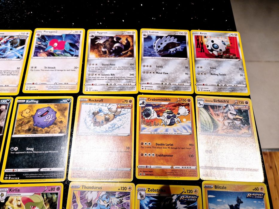 Karty Pokemon 55 sztuk rok 2021 zestaw 55/198 pudełko Flaaffy Lairon