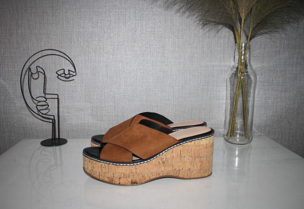 Босоніжки на платформі river island, розмір 5/38, сабо шльопанці