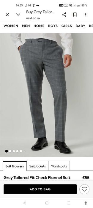 Джинсы брюки Next trousers United Kingdom w34 check grey.