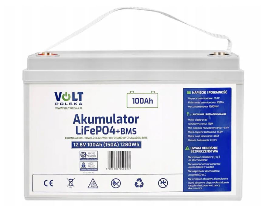Літій-залізо-фосфатний акумулятор VOLT POLSKA LiFePO4 12 V 100 Ah