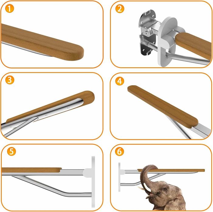 Uchwyt Podporowy Do Toalety Składany Łazienkowy Dla Niepełnosprawnych