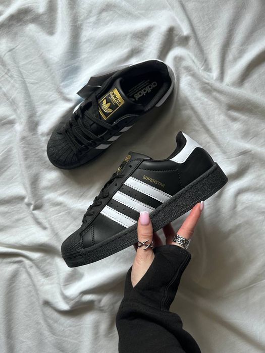 Adidas Superstar Black White кросівки адідас суперстар чорні