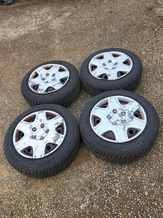 Conjunto Jantes Ferro R15 OPEL MERIVA Ano 2005 4×100 Pneus 185/60 R15