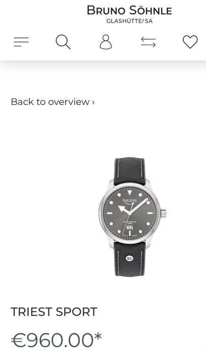 Zegarek Bruno Söhnle Glashütte- NOWY, nieuźywany, made in Germany