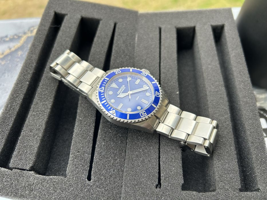 Amerykański Zegarek Dla Nurków Armida A1/Komplet/Automat/Linia Blue*200m*