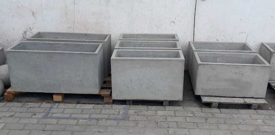 Donica betonowa 100 cm Donice betonowe ogrodowe 100x35x50 cm kwietniki
