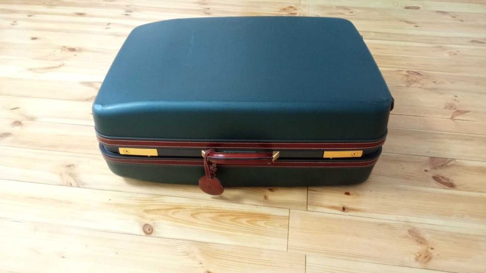 Чемодан большой Samsonite 74*53*28 см пластик с кожаной отделкой