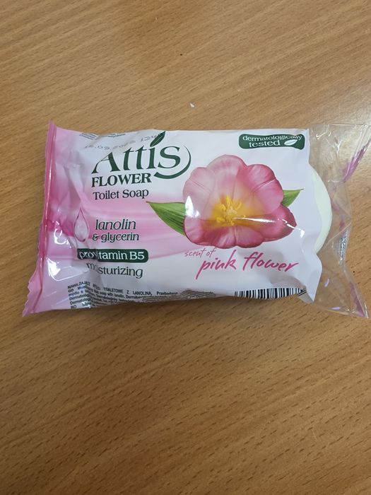 Attis mydła w kostce 36  szt z gliceryną lanoliną,pink flower
