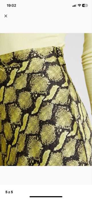 Spódnica satynowa wężowny print, snake print, Monki