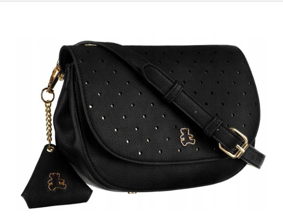 Nowa torebka damska Lulu Castagnette, listonoszka eko czarna