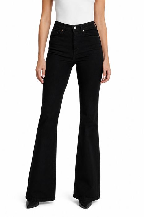 Spodnie Jeansy Flare Wysoki Stan XS