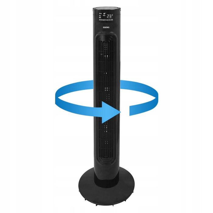 wentylator kolumnowy z pilotem ebergairo85 wiatrak podłogowy czarny