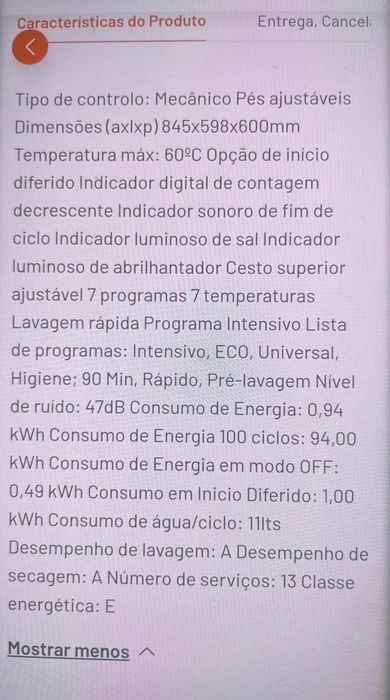 Máquina lava-loiças 13 serviços nova com nota fiscal e garantia