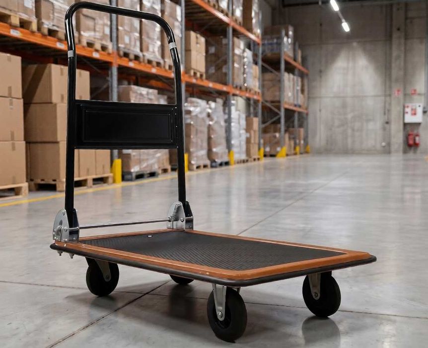 Nowy Wózek Platformowy Transportowy Magazynowy Składany 150 Kg Platforma Transportowa Antypoślizgowy 4 Koła Do Magazynu Warsztatu Narzędzia Ręczne