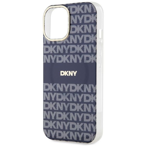 Etui DKNY IML Mono i Stripe MagSafe na iPhone 15 / 14 / 13 - niebieskie