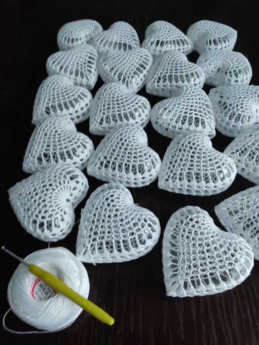 Serca szydelkowe zawieszki