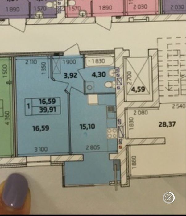 Однокімнатна квартира 40 м2 ЖК Масани