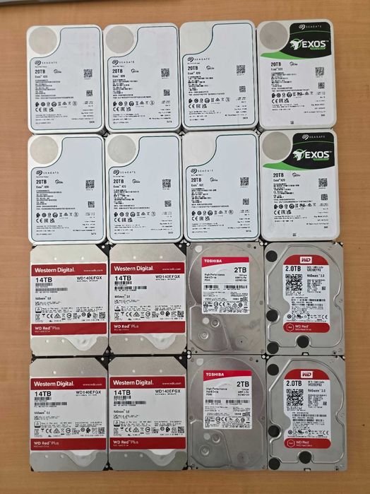 HDD 20Tb, 14Tb e 2Tb