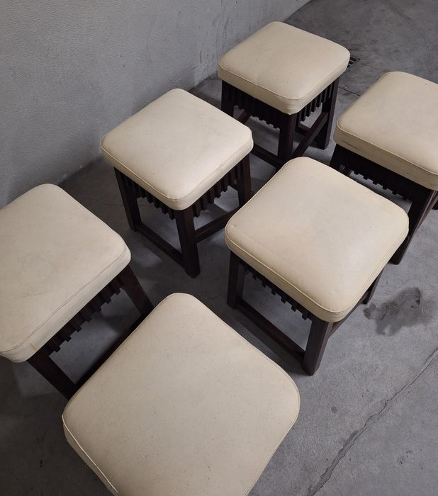 Pack 2 Bancos Maciça com Estofo branco