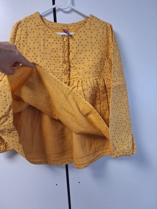 Bluzka 128 tunika dla dziewczynki na długi rękaw żółta Bluzka