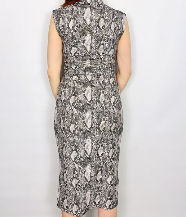 Sukienka midi w wężowy wzór bez rękawów S 36 H&M