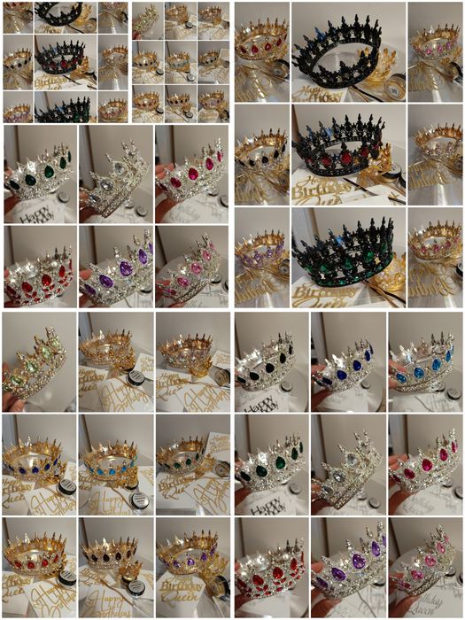 Корона на торт. Діадеми.Корони чоловічі.Свічки, глітер,топери