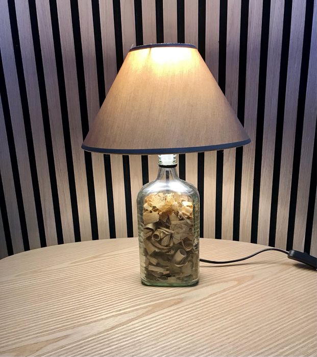 Candeeiro mesa Garrafa Licor luz Led Calida recheio Sachet