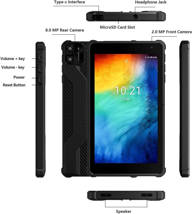 PRITOM Tab 7 Pro 3/64GB Протиударний чохол, Android 14, 3500mAh, 7" 8