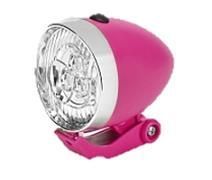 Lampa przód City 3 LED na baterie różowa