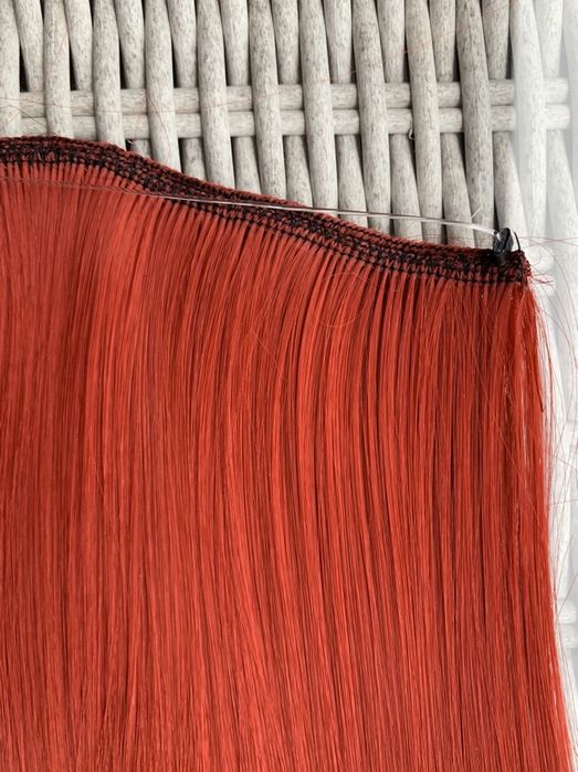 Premium Ultra włosy doczepiane, czerwony, flip in, hairband 47.