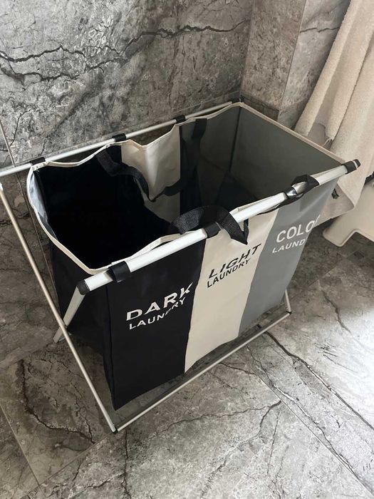 Składany Kosz Na Pranie Wolnostojący Filcowy 3 Komory