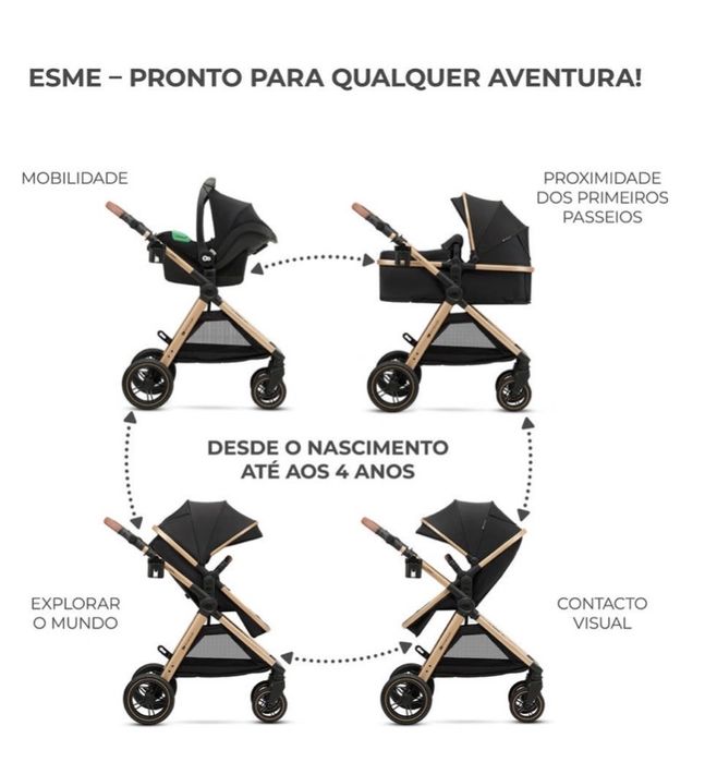 Carrinho bebé 3 em 1 Kinderkraft