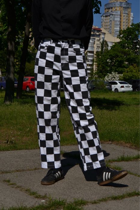 Джинси wide в клітинку від Bershka y2k