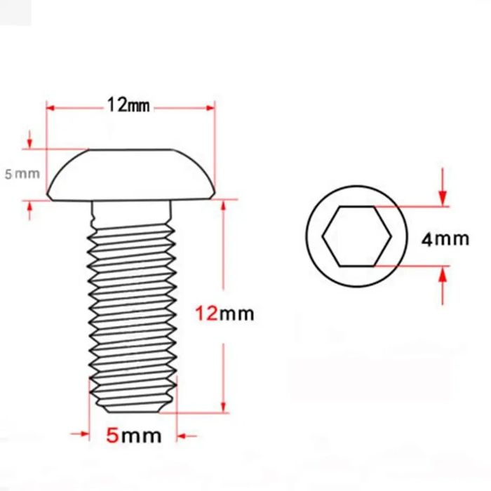 Śrubki M5 12mm, aluminiowe, wysoka jakość, do przykręcenia bidonu itp.