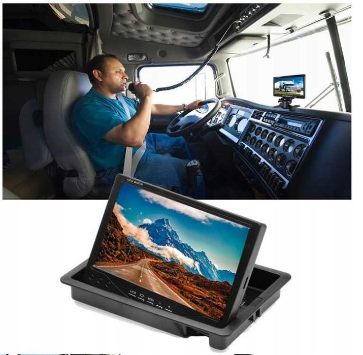 Wyświetlacz 7" LCD TFT  z 2 wejściami AV 12/24V do kamery cofania itp.
