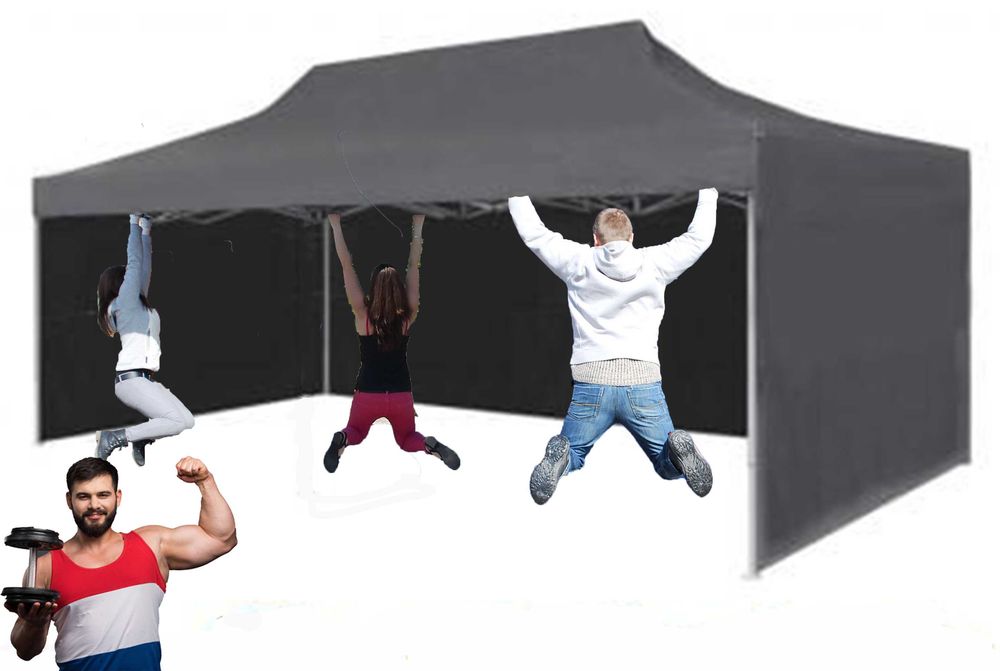 AŻ 44kg EXTRA MOCNY 3x4,5 Namiot Handlowy Ogrodowy bazarowy imprezowy