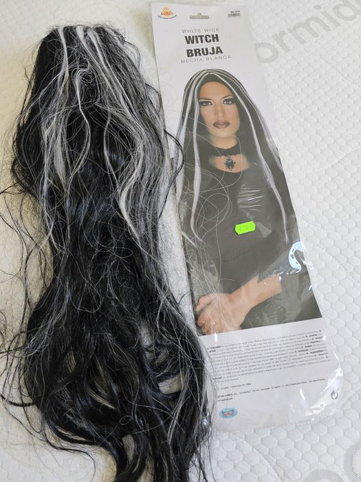 Peruca de bruxa preta