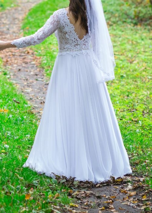 Biała suknia ślubna boho jak nowa !!!