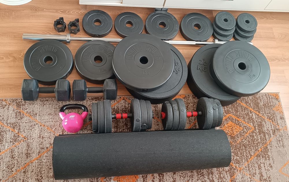 Sprzedam gryf z obciążeniem+mata gumowa pod ławeczkę